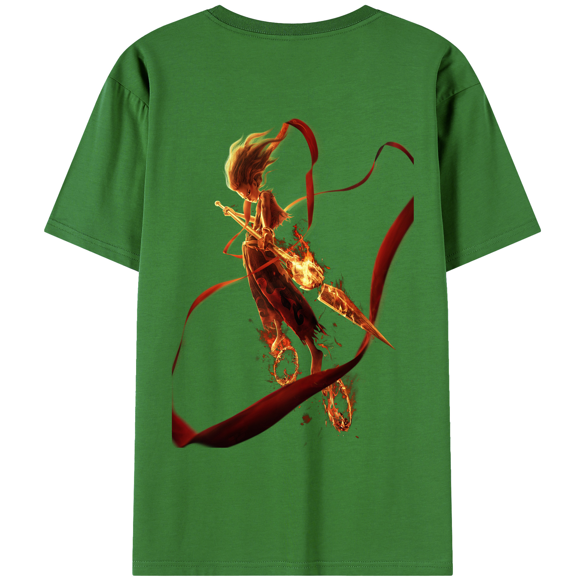 （画像用） Ne Zha 2 ナタ 魔童の大暴れ レディース半袖Tシャツ(バックプリント)